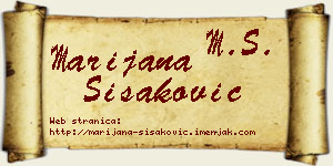 Marijana Šišaković vizit kartica